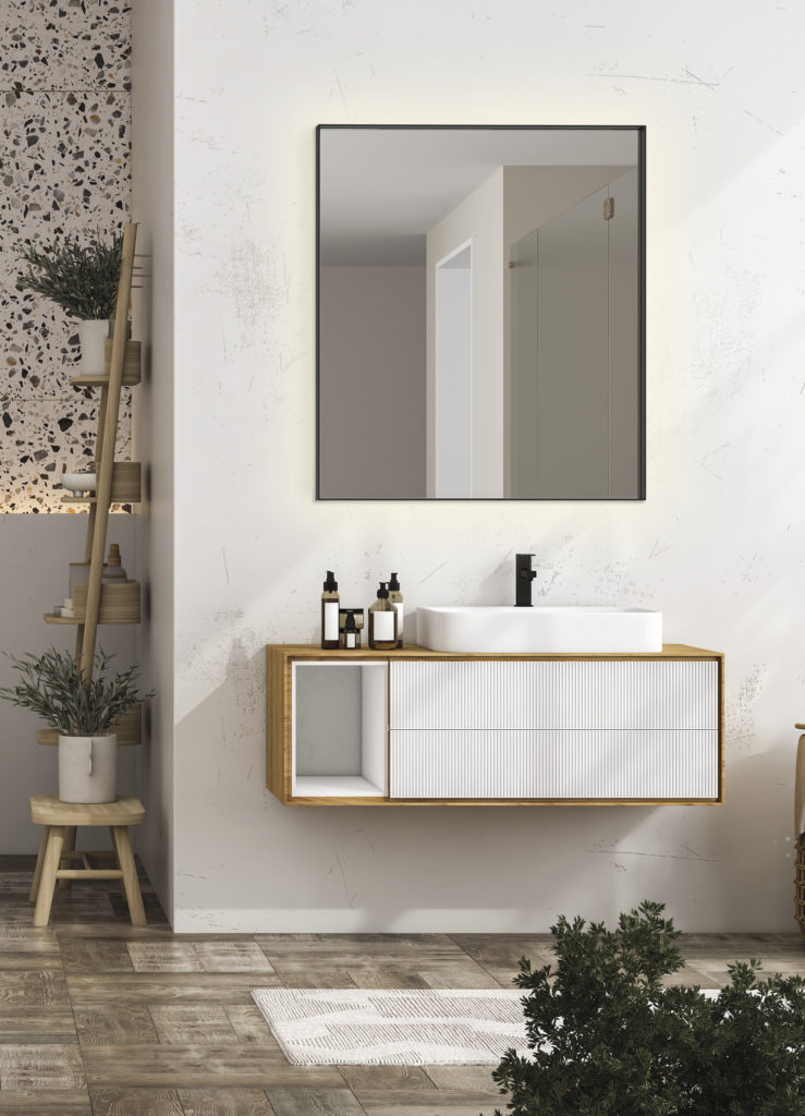 Modern minimalist bathroom interior, modern bathroom cabinet, wh