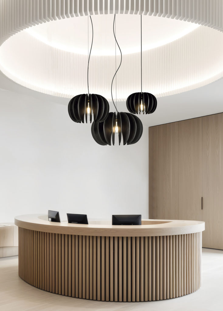 Luxury and contemporary lobby area interior design with receptio