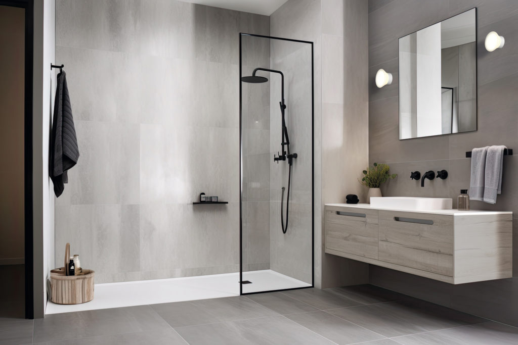 minimal design walk shower are simplicity, functionality, and cl